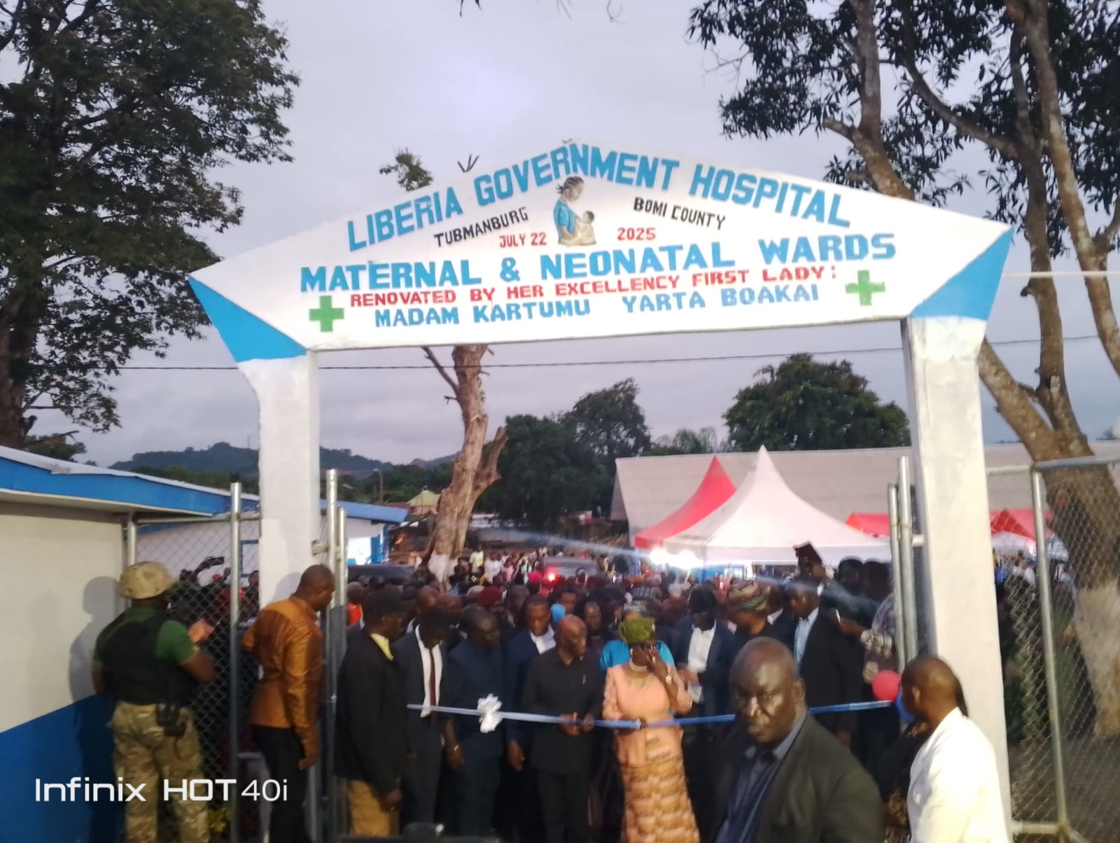 First Lady Katumu Boakai and President Boakai Dedicate Renovated Maternity Ward at Tubmanburg Government Hospital, Courtesy of Bea Mountain Mining Corporation